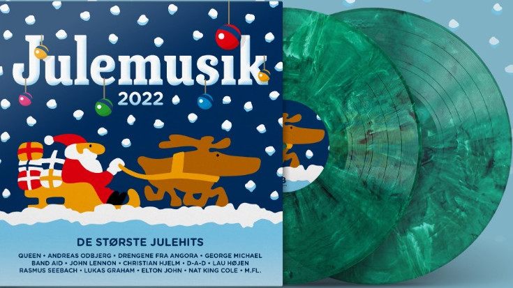 JULEMUSIK 2022 - De største Julehits - 2LP - Farvet Vinyl